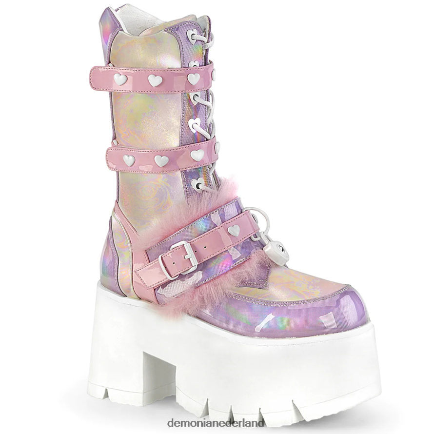 as-120 holografisch patent met babyroze lavendel 64NX0X575 Demonia