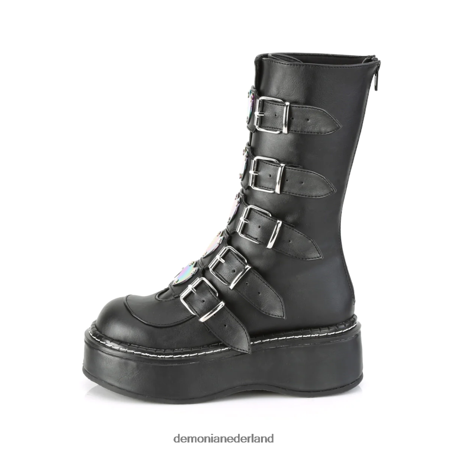 emily-330 zwart veganistisch leer 64NX0X653 Demonia