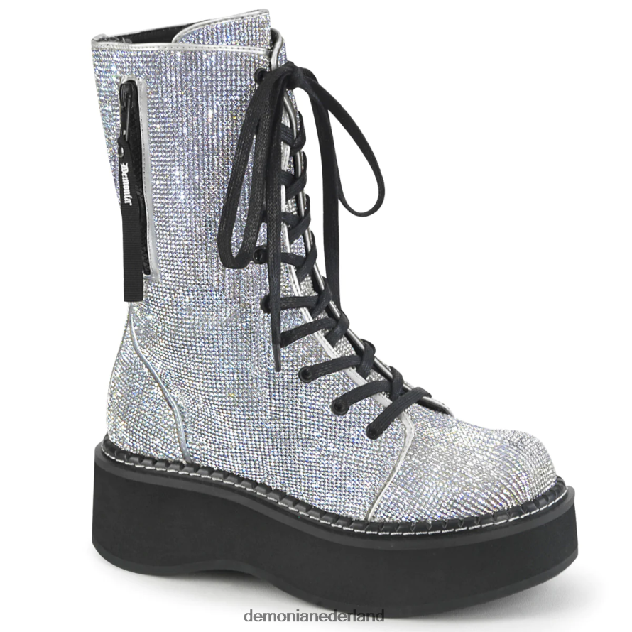 emily-362 zilveren vegan leer-strass 64NX0X655 Demonia