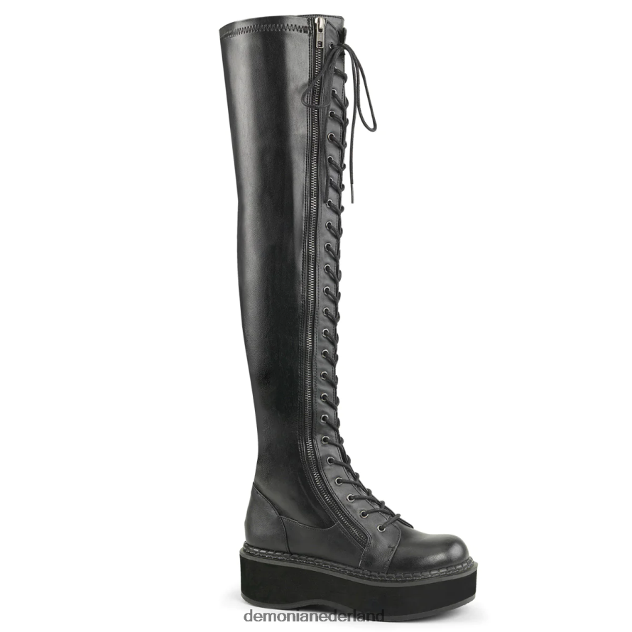 emily-375 zwart str veganistisch leer 64NX0X657 Demonia