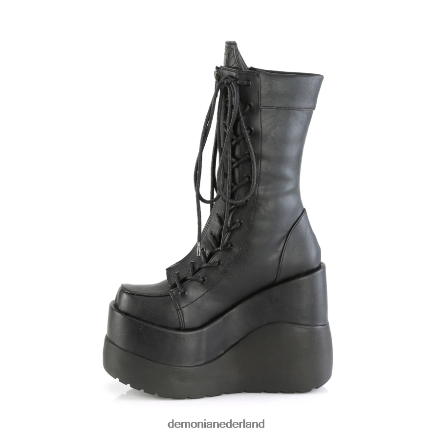 leegte-118 zwart veganistisch leer-lak 64NX0X794 Demonia