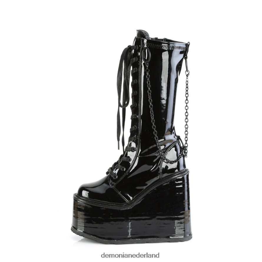 schommel-150 zwart stretch patent 64NX0X759 Demonia