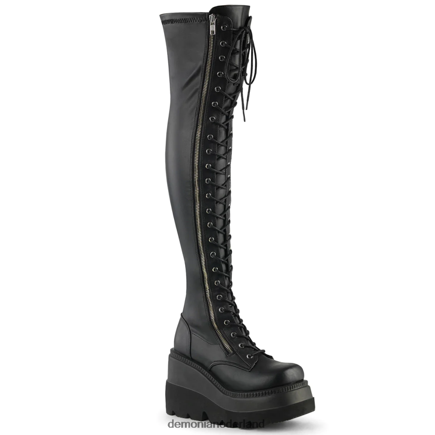 schudder-374 zwarte str. veganistisch leer 64NX0X691 Demonia