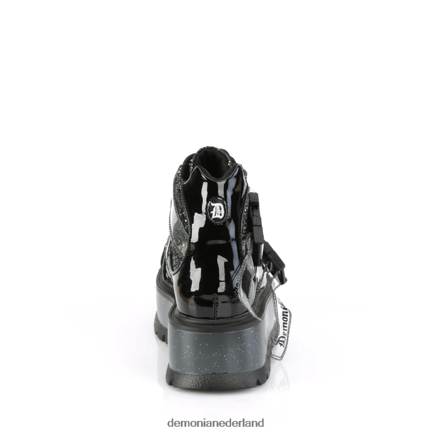slapper-50 zwart lakzwart multi glitter 64NX0X727 Demonia