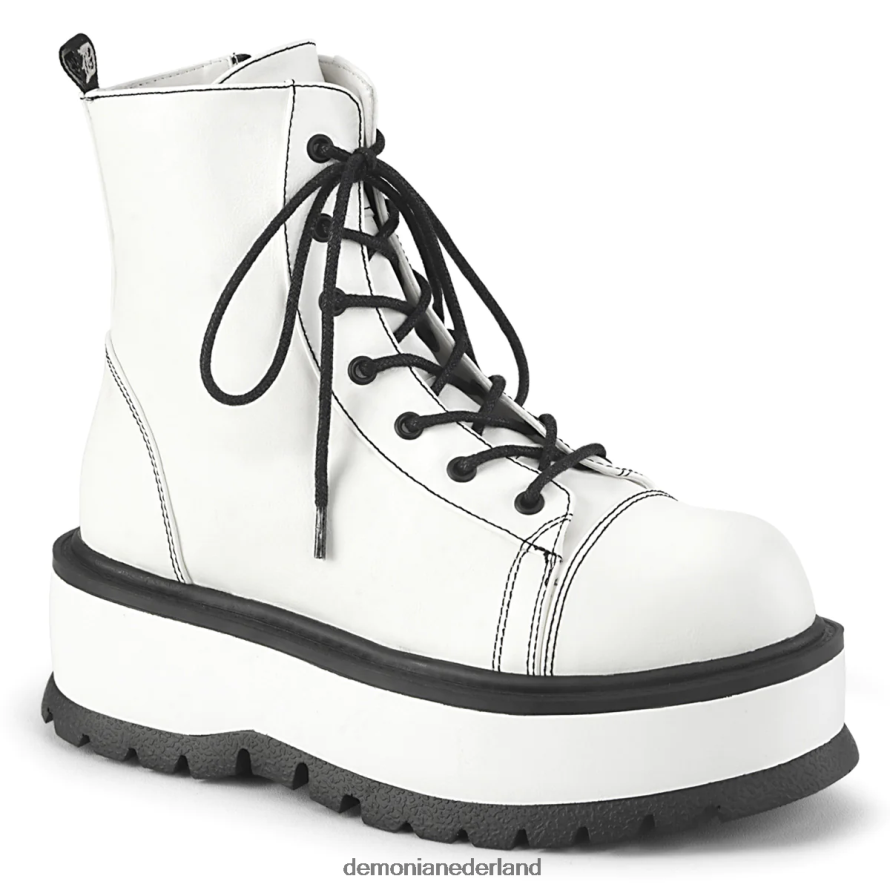 slapper-55 wit veganistisch leer 64NX0X734 Demonia