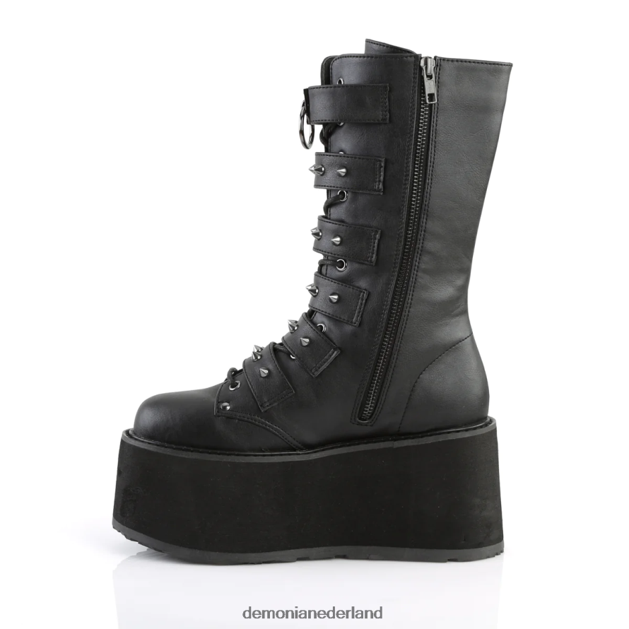 verdomd-225 zwart veganistisch leer 64NX0X626 Demonia