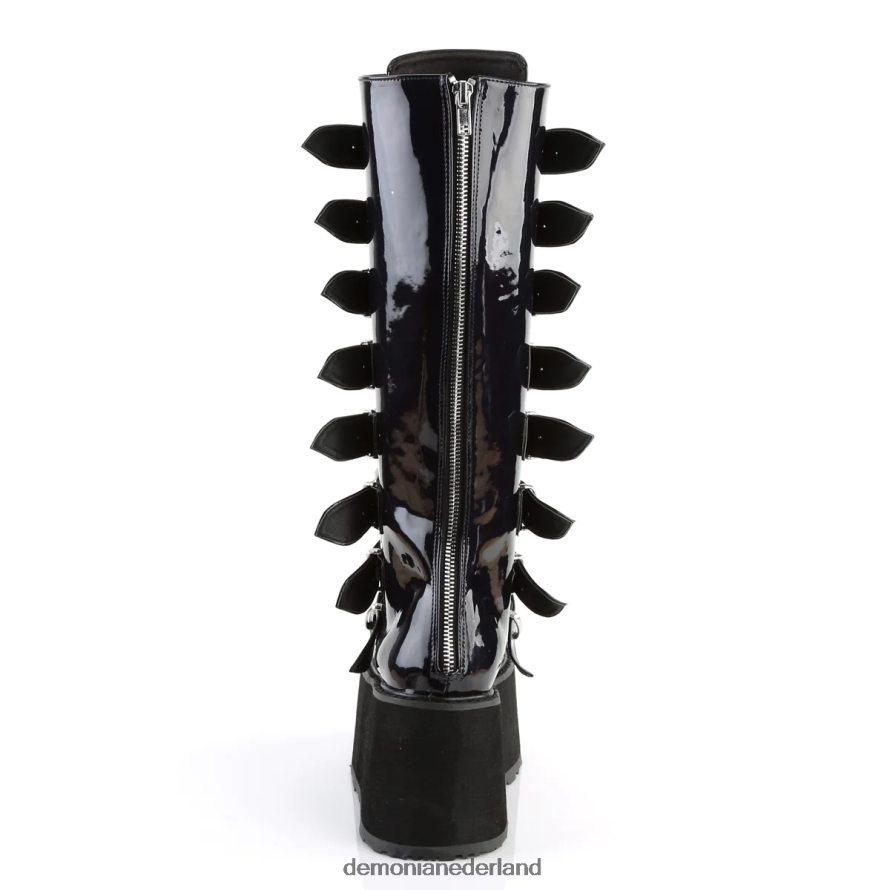 verdomd-318 zwart hologram veganistisch leer 64NX0X629 Demonia