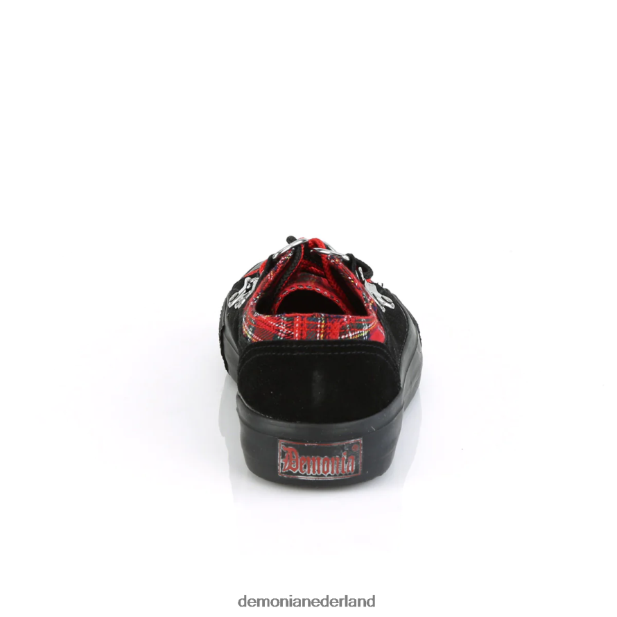 afwijkend-05 zwart suède-rood plaid 64NX0X820 Demonia