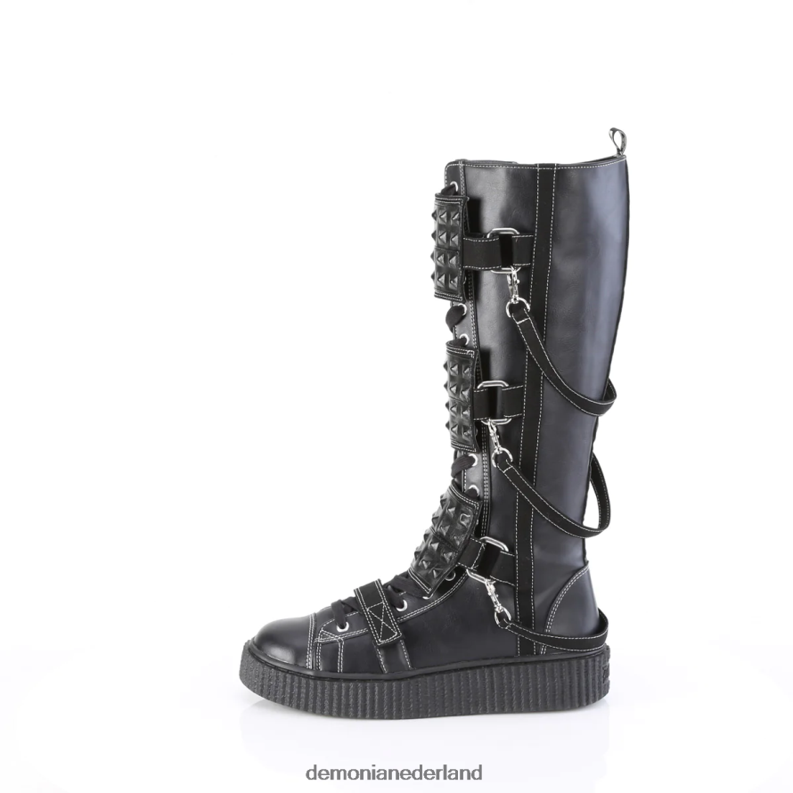 sneeker-410 zwart veganistisch leer-canvas 64NX0X874 Demonia