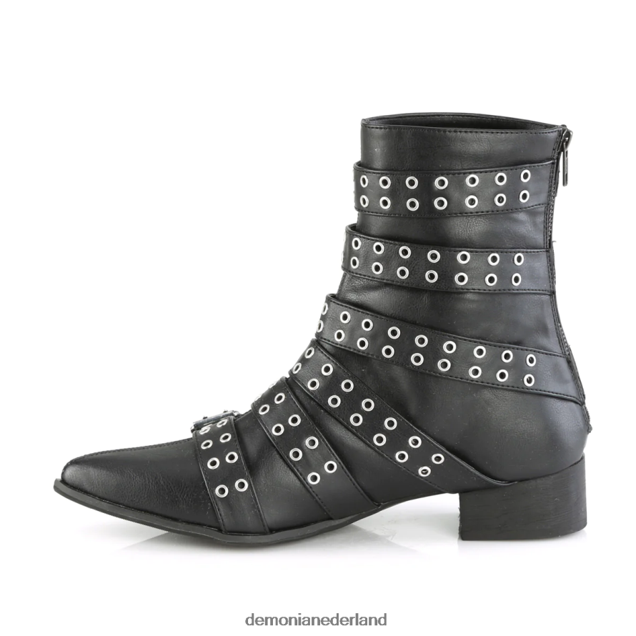 tovenaar-70 zwart veganistisch leer 64NX0X911 Demonia