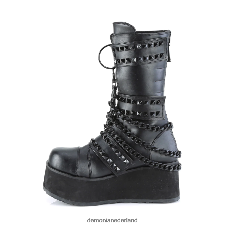 trashville-138 zwart veganistisch leer 64NX0X887 Demonia