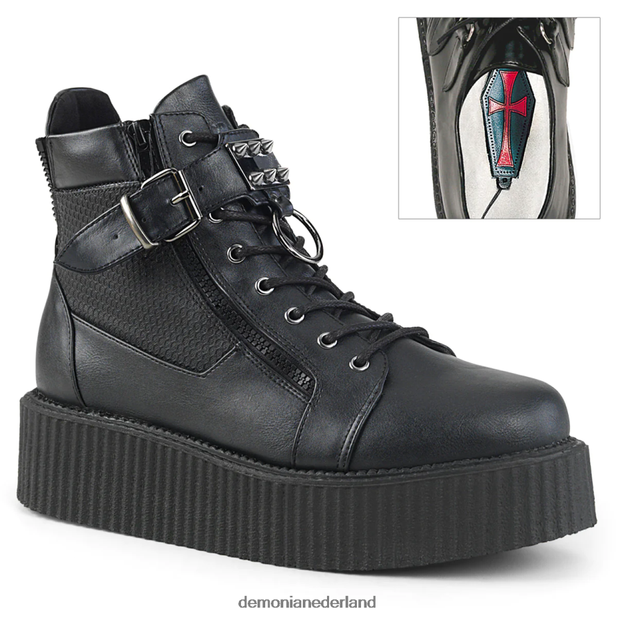 v-kruiper-566 zwart veganistisch leer 64NX0X901 Demonia