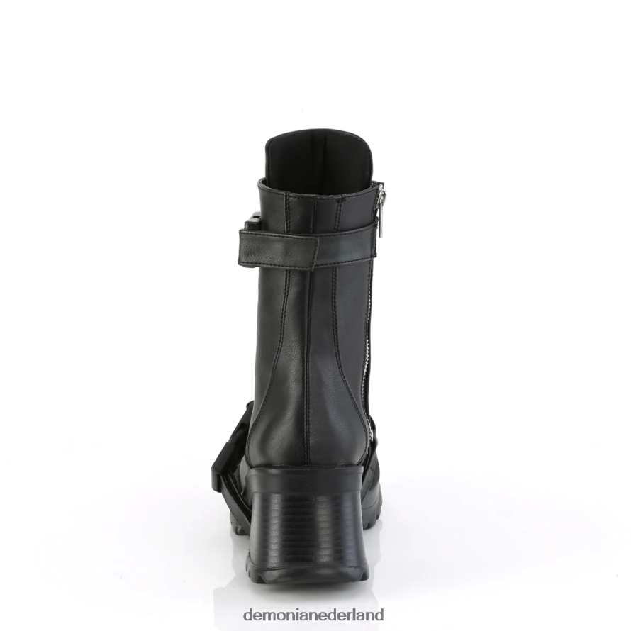 brutaal-56 zwart veganistisch leer 64NX0X37 Demonia