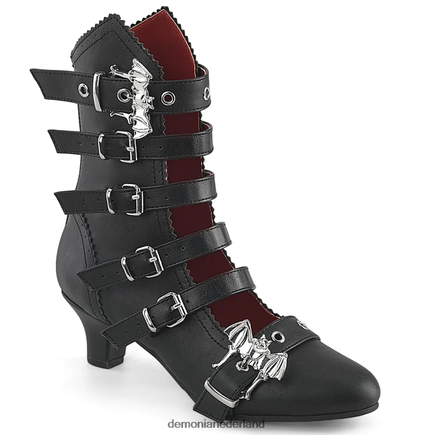 flora-1035 zwart veganistisch leer 64NX0X83 Demonia