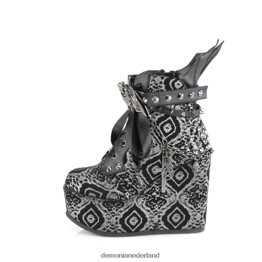 gif-107 zwart-zilver kunstnubuckleer 64NX0X107 Demonia