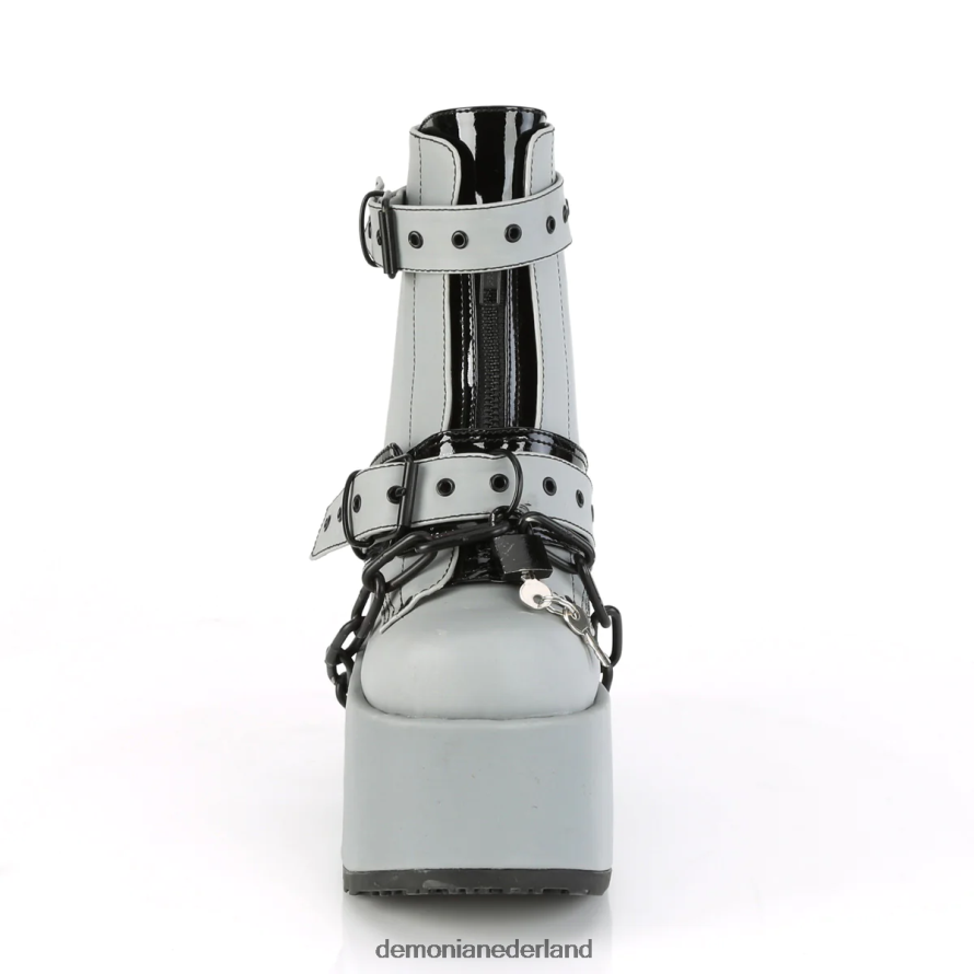 kameel-205 grijs reflecterend veganistisch leer 64NX0X51 Demonia