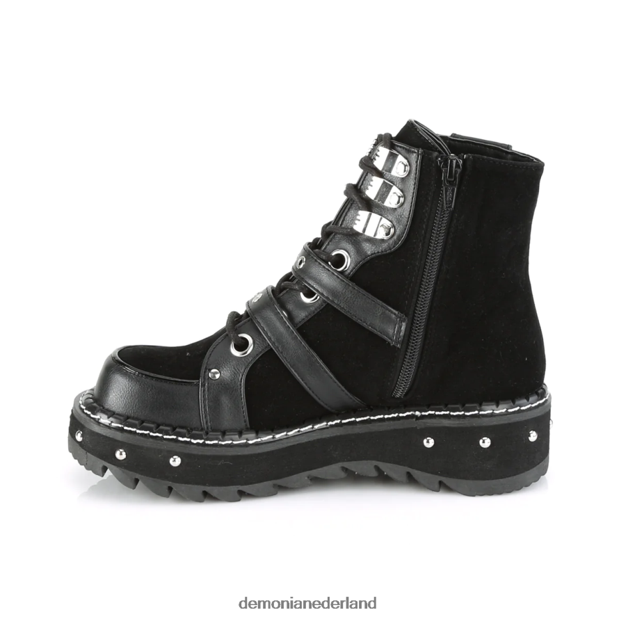 lilith-278 zwart veganistisch leer-veganistisch suède 64NX0X98 Demonia