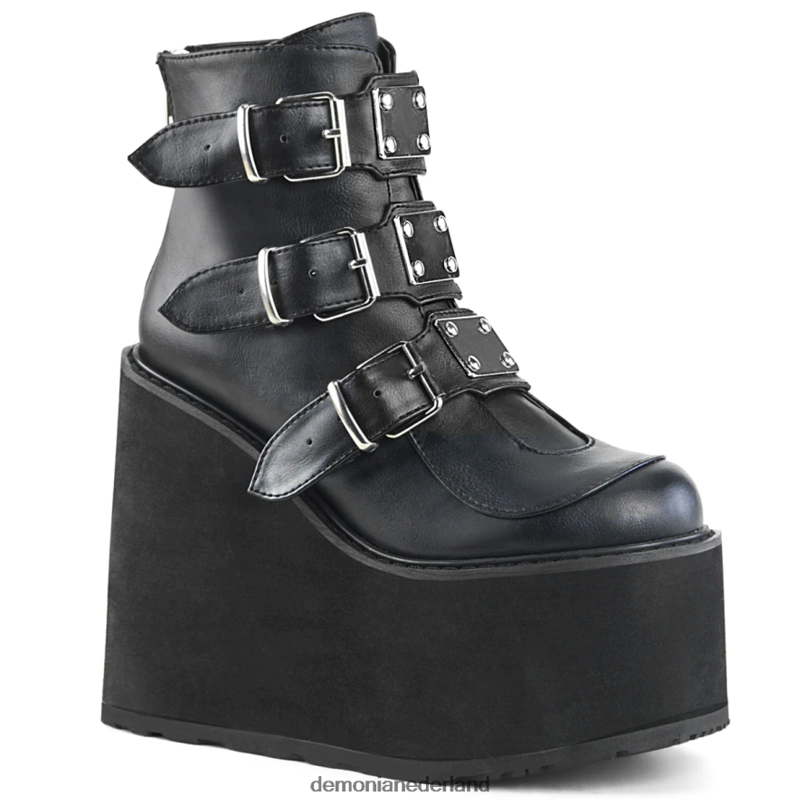 schommel-105 zwart veganistisch leer 64NX0X181 Demonia