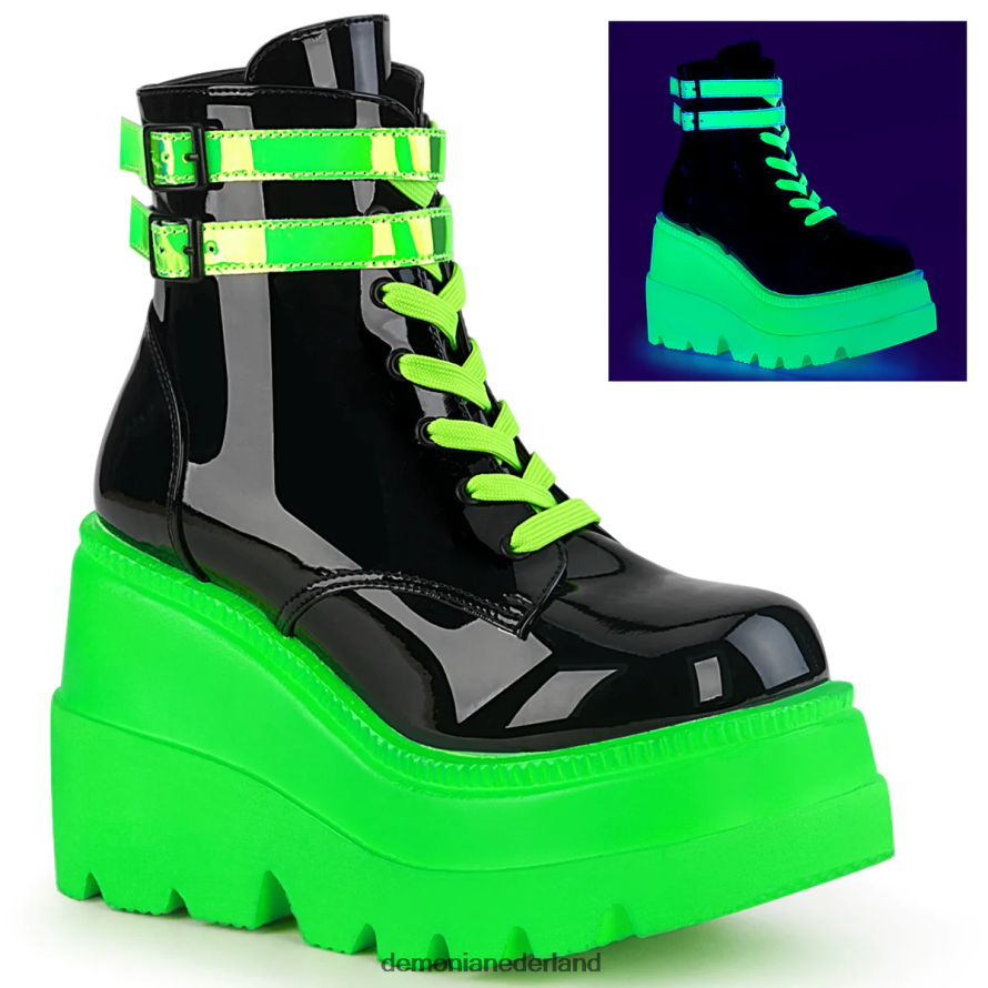 schudder-52 zwart lak-uv neon groen 64NX0X128 Demonia