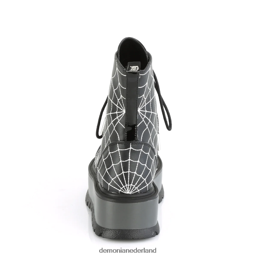 slapper-88 zwart veganistisch leer-lak 64NX0X160 Demonia