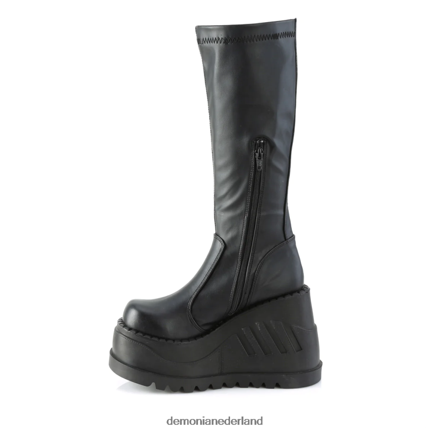 stomp-200 zwart stretch veganistisch leer 64NX0X176 Demonia