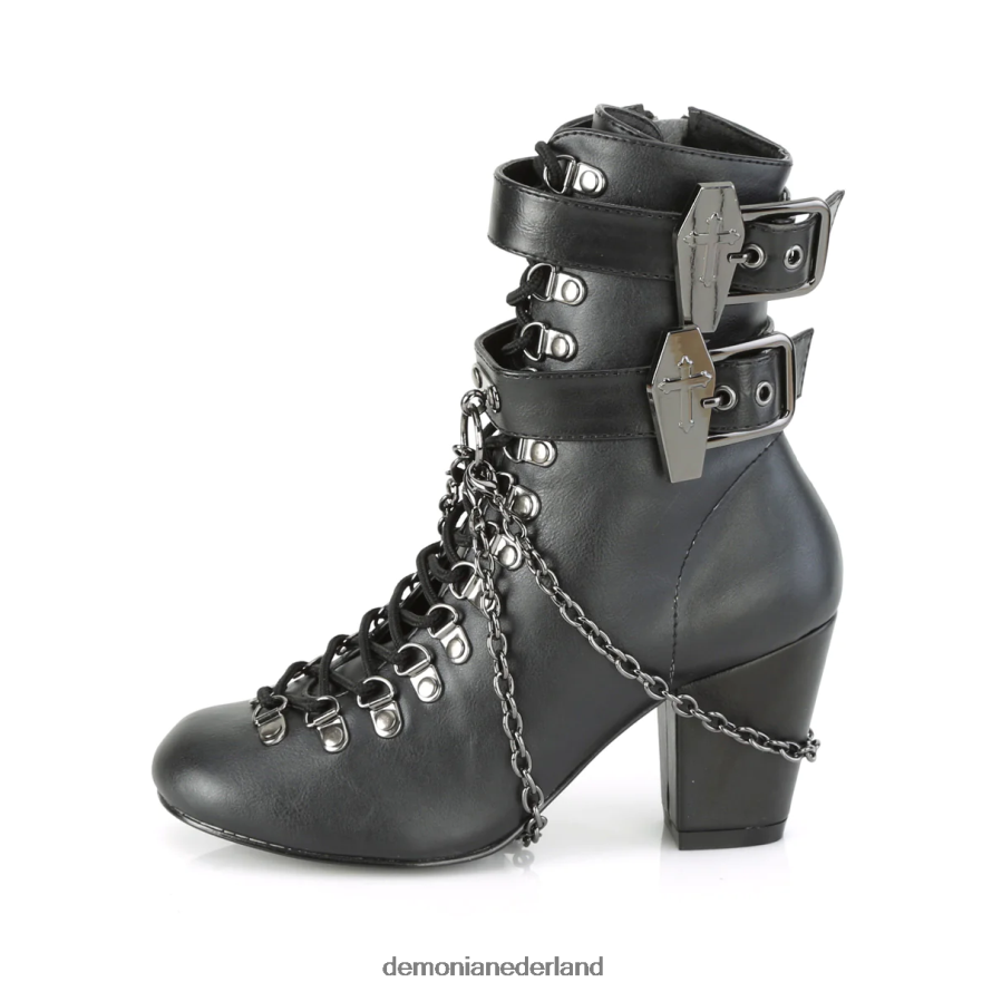 vivika-128 zwart veganistisch leer 64NX0X198 Demonia