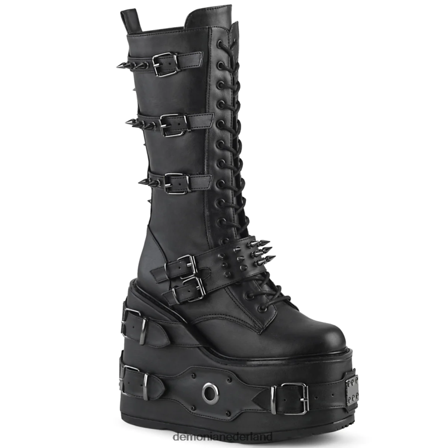 schommel-327 zwart veganistisch leer 64NX0X333 Demonia