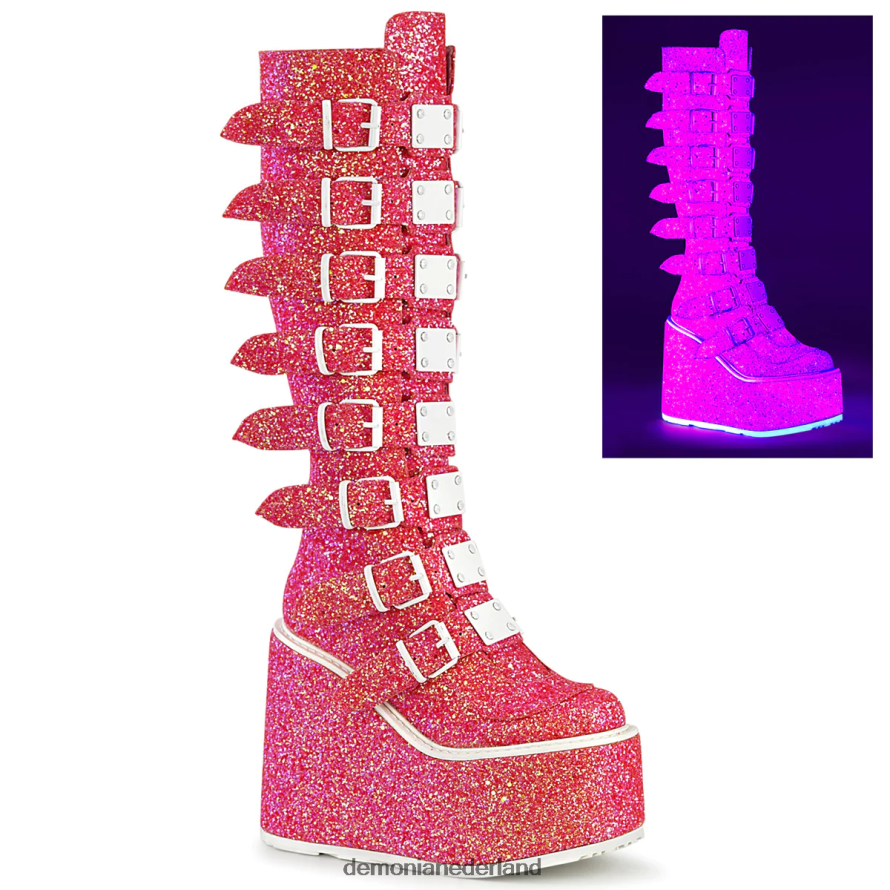 schommel-815uv roze glitters 64NX0X345 Demonia