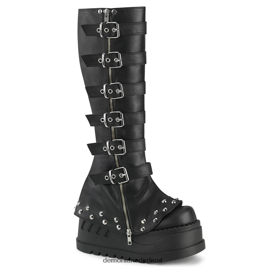 stomp-223 zwart veganistisch leer 64NX0X322 Demonia