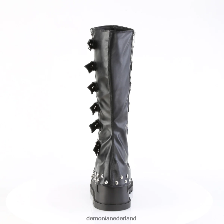 stomp-223 zwart veganistisch leer 64NX0X322 Demonia