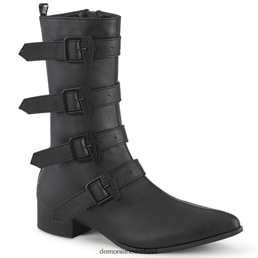 tovenaar-110-c zwart veganistisch leer 64NX0X359 Demonia