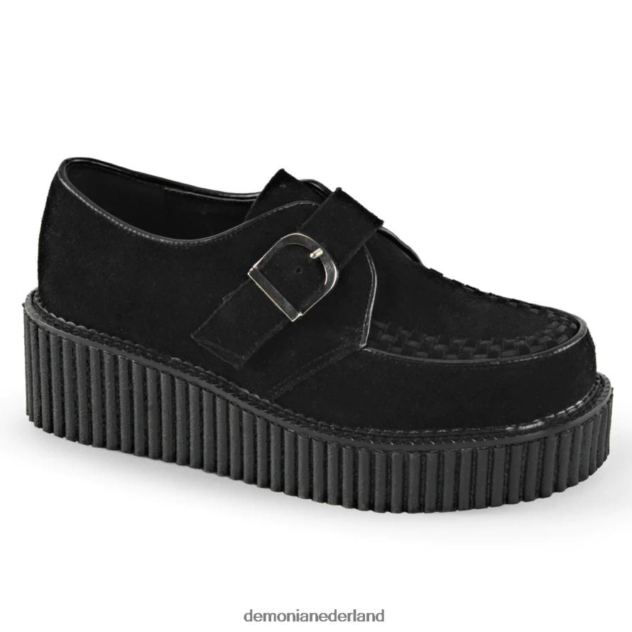 klimplant-118 zwart veganistisch suède 64NX0X367 Demonia