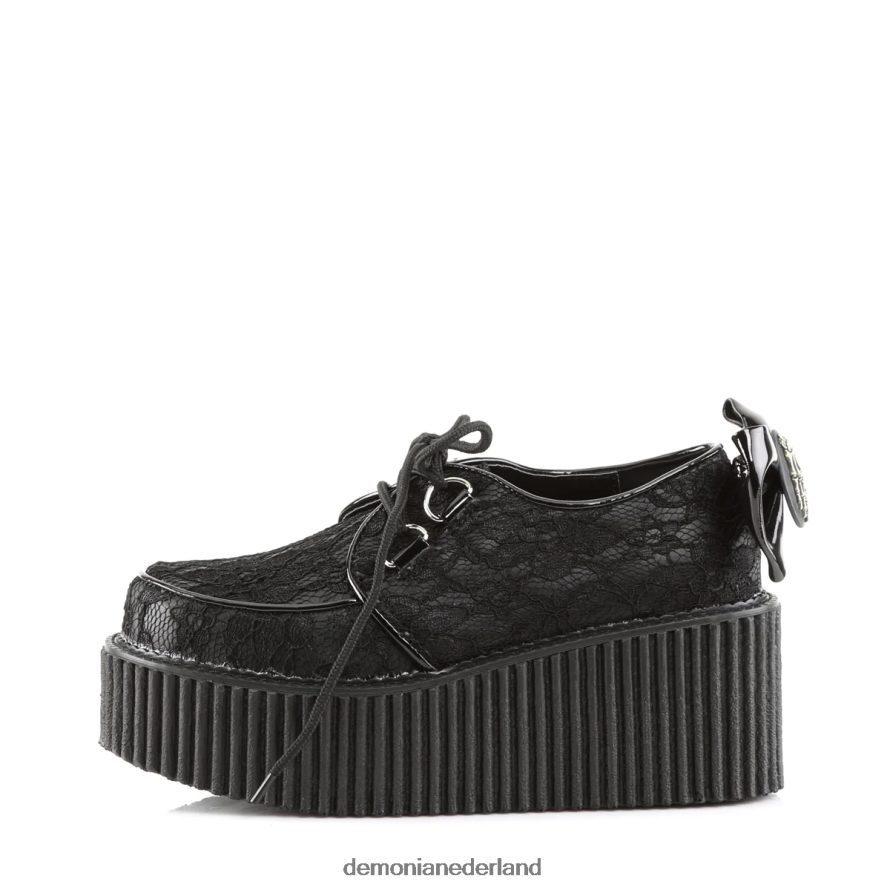 klimplant-212 zwarte vegan leer-veter 64NX0X372 Demonia