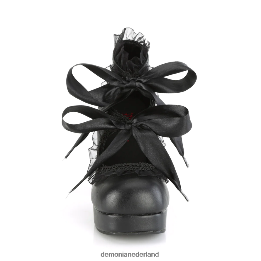 gotika-53 zwart veganistisch leer 64NX0X423 Demonia