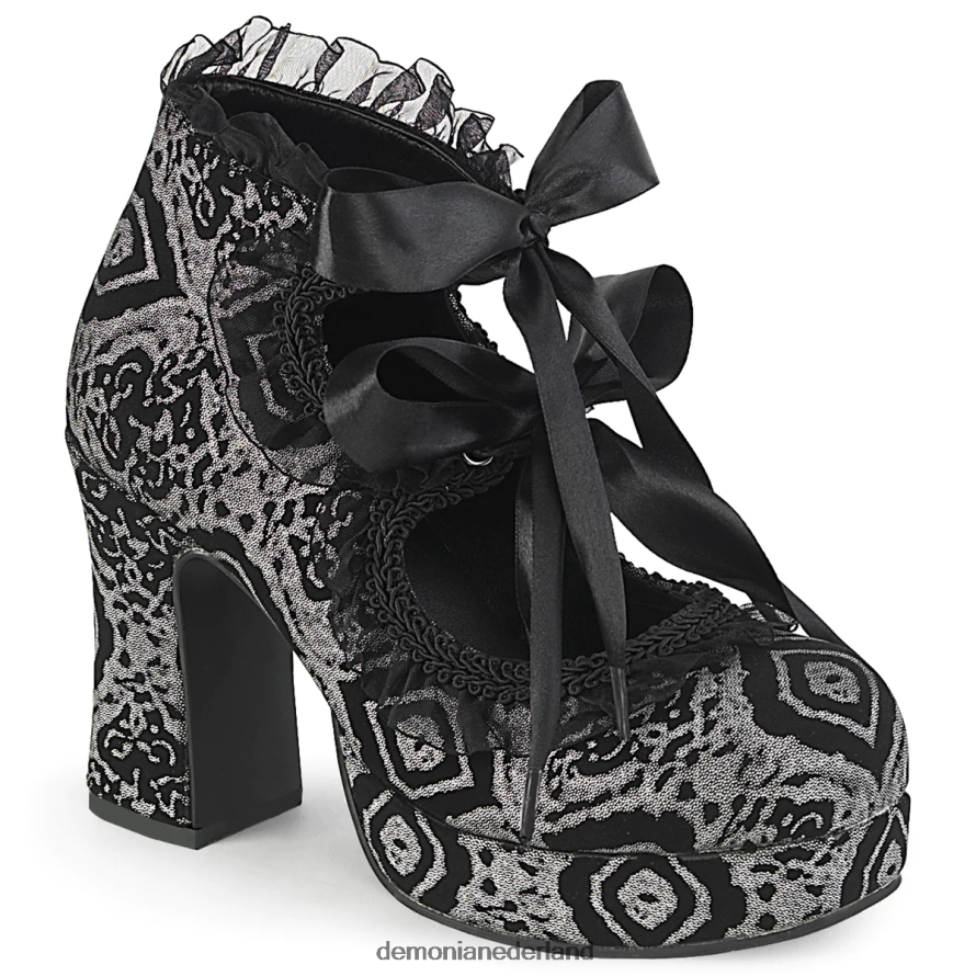 gotika-53 zwart-zilver kunstnubuckleer 64NX0X422 Demonia