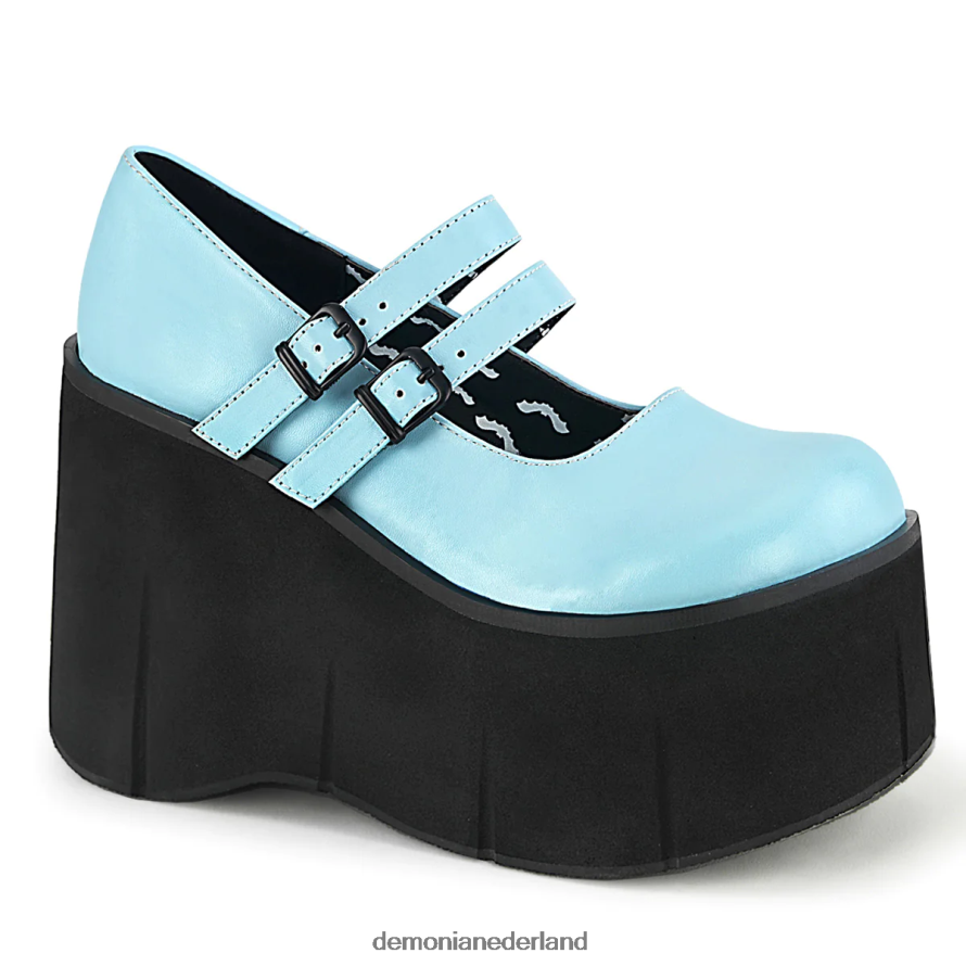 kera-08 babyblauw veganistisch leer 64NX0X429 Demonia