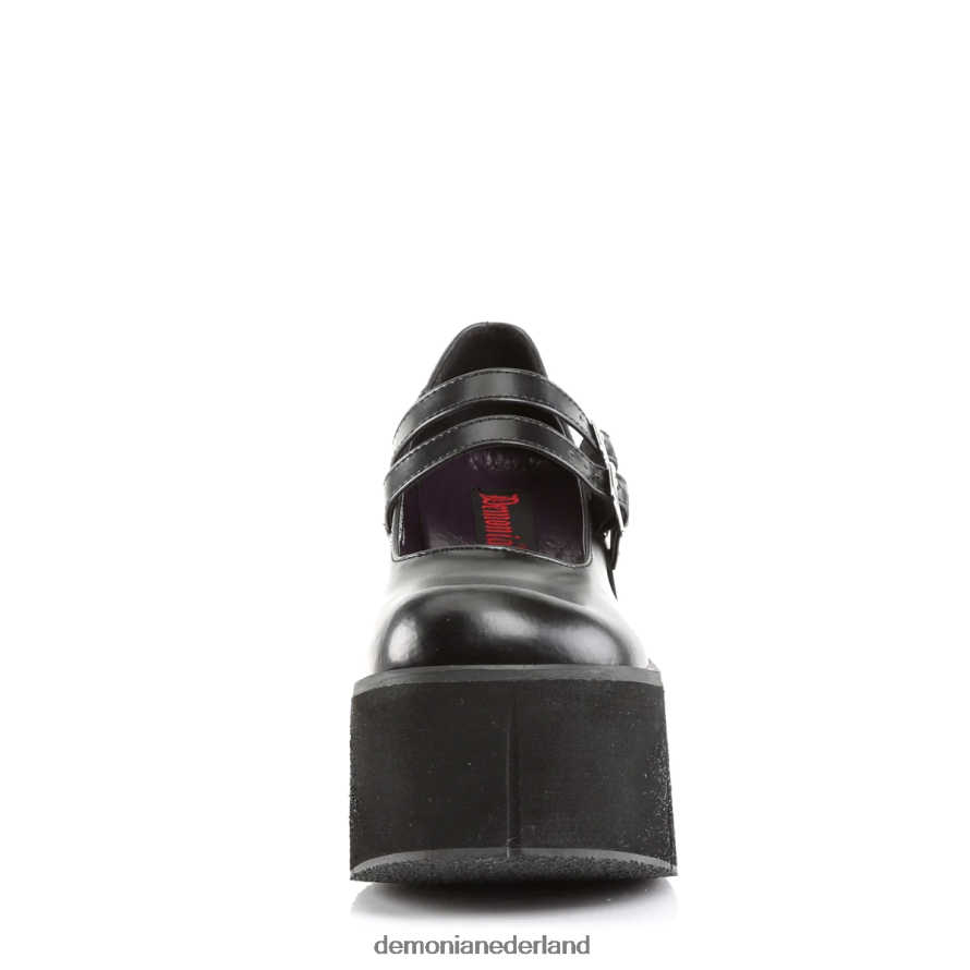 kera-08 zwart veganistisch leer 64NX0X427 Demonia