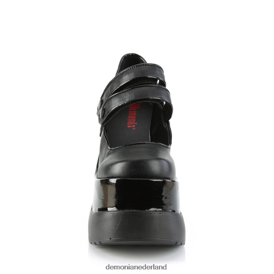 leegte-37 zwart veganistisch leer-lak 64NX0X477 Demonia