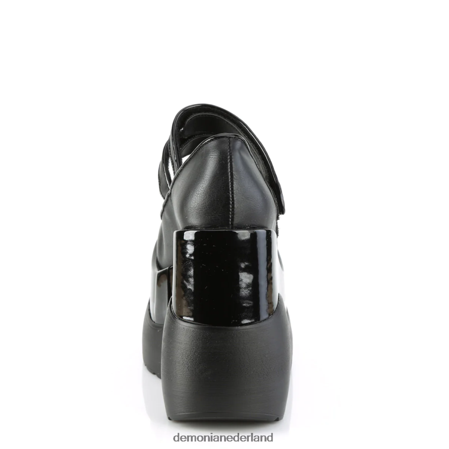 leegte-37 zwart veganistisch leer-lak 64NX0X477 Demonia