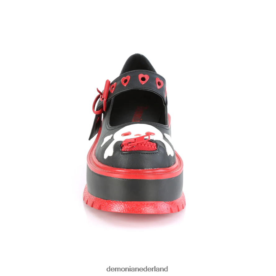 slapper-27 zwart veganistisch leer 64NX0X453 Demonia
