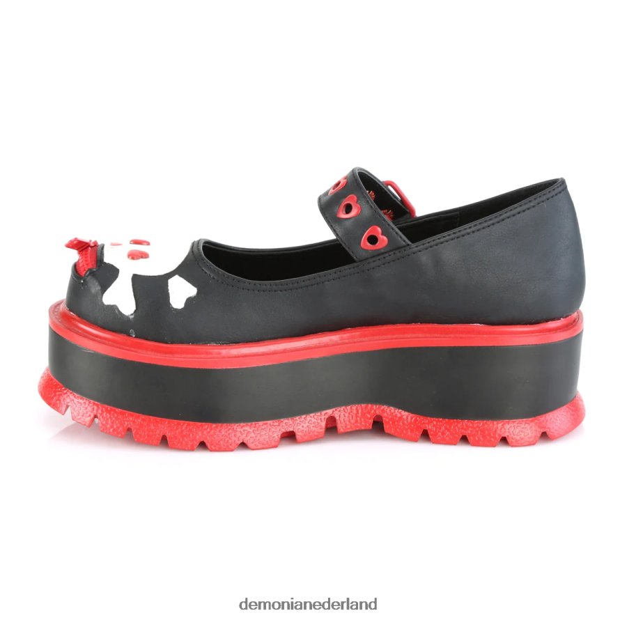 slapper-27 zwart veganistisch leer 64NX0X453 Demonia