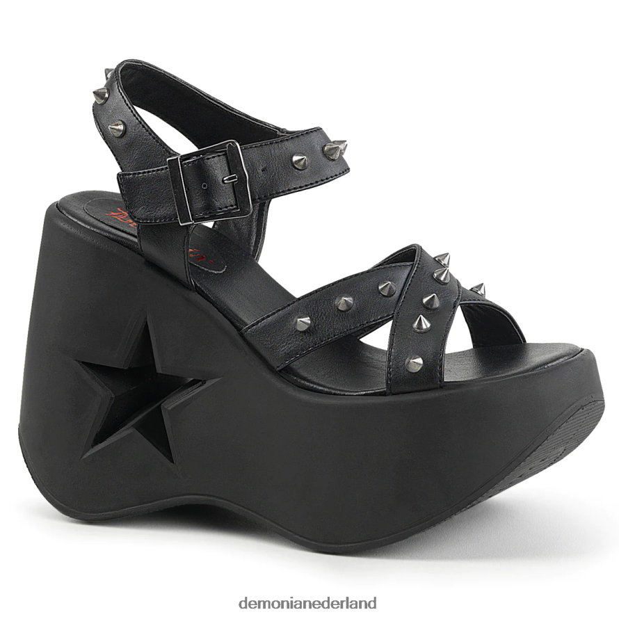 dynamiet-02 zwart veganistisch leer 64NX0X495 Demonia