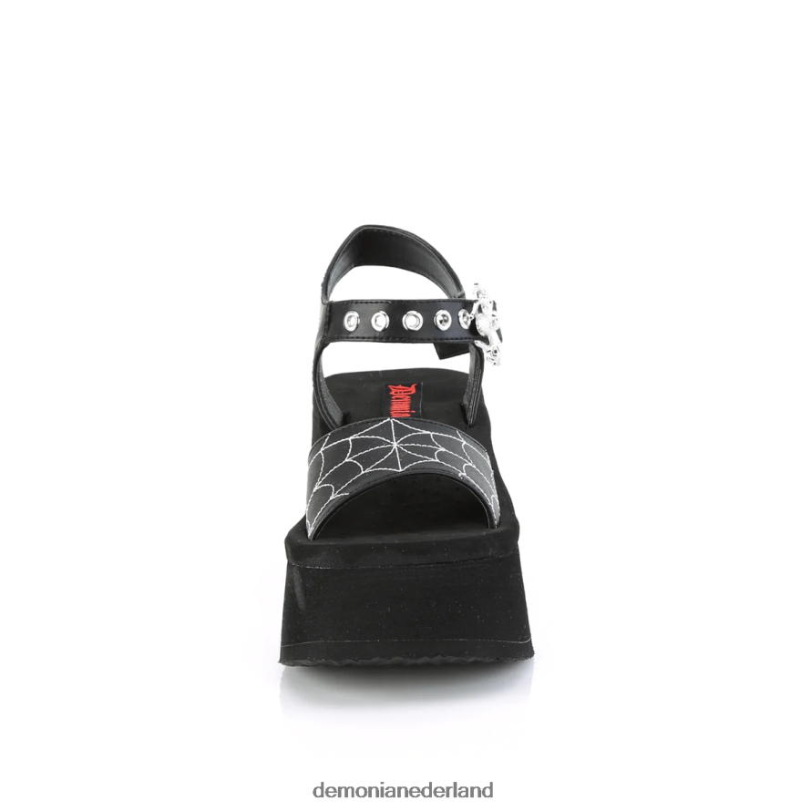 leuk-10 zwart veganistisch leer 64NX0X491 Demonia