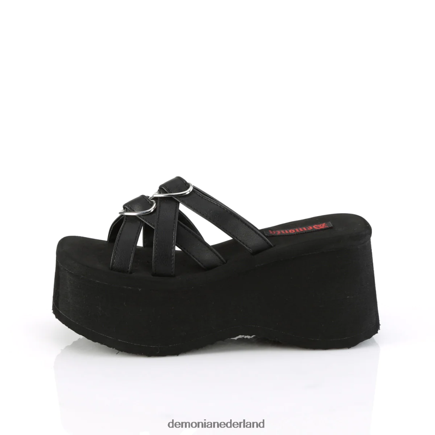 leuk-15 zwart veganistisch leer 64NX0X504 Demonia