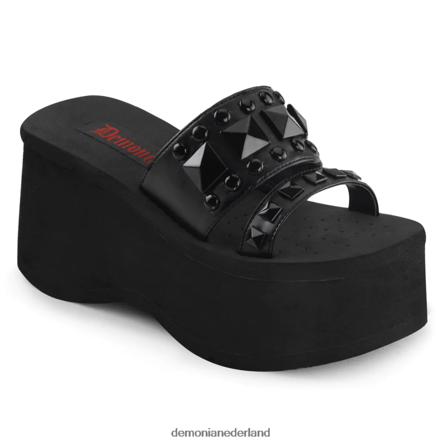 leuk-18 zwart veganistisch leer 64NX0X518 Demonia