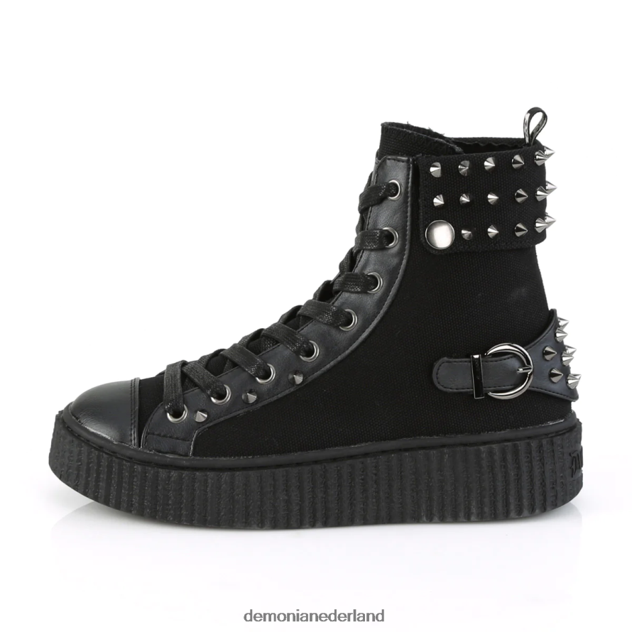 sneeker-266 zwart canvas-veganistisch leer 64NX0X570 Demonia