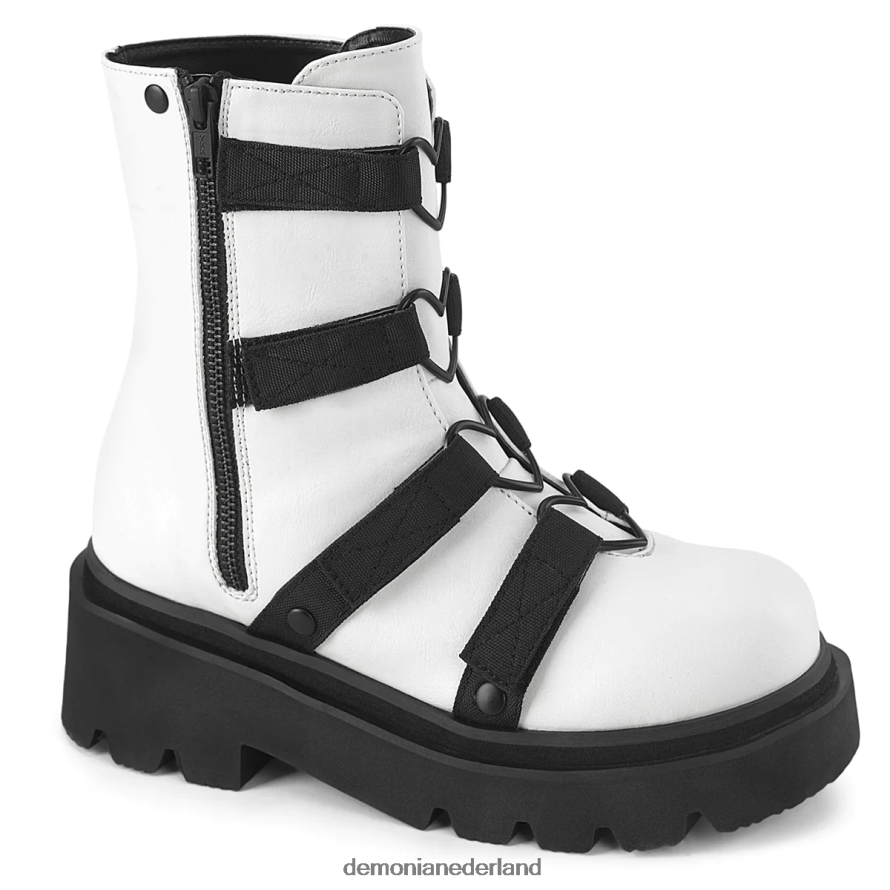 afvallige-50 wit veganistisch leer-nylon 64NX0X1243 Demonia