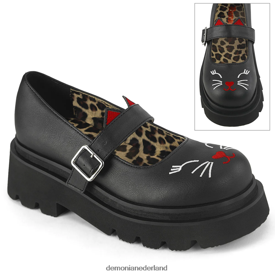 afvallige-56 zwart veganistisch leer 64NX0X1247 Demonia