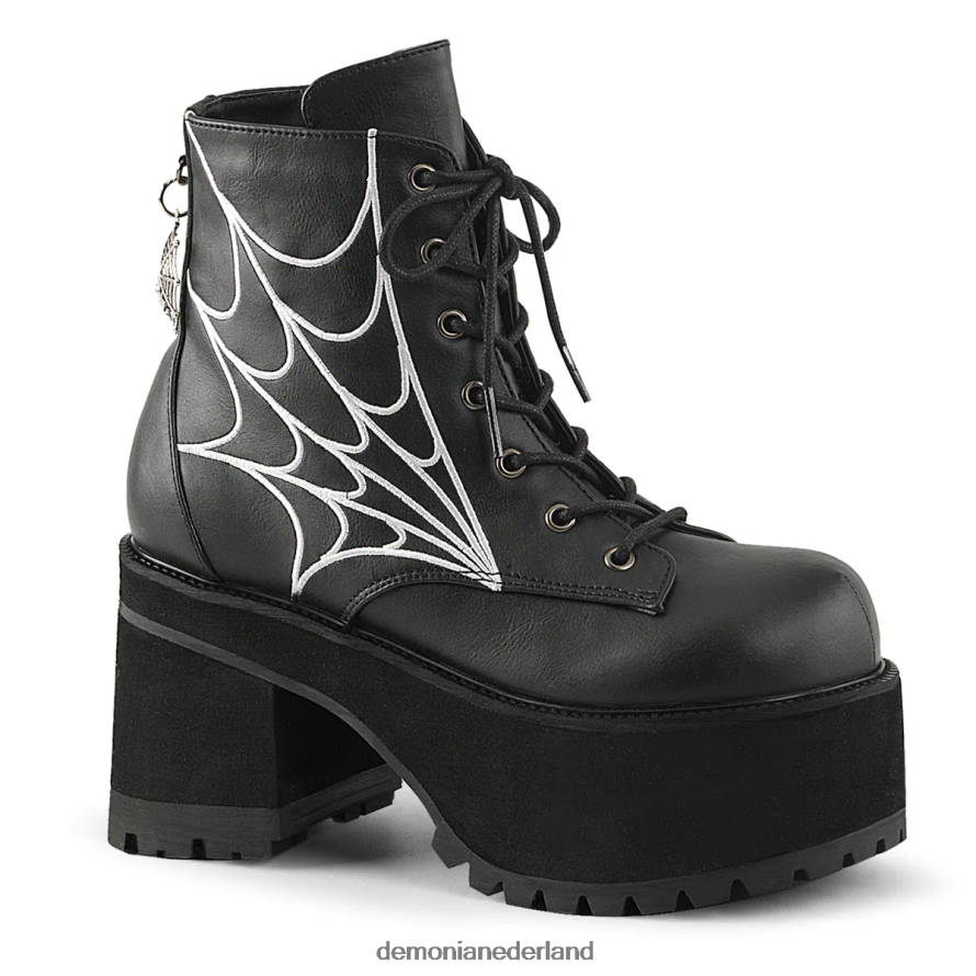 boswachter-105 zwart veganistisch leer 64NX0X1235 Demonia