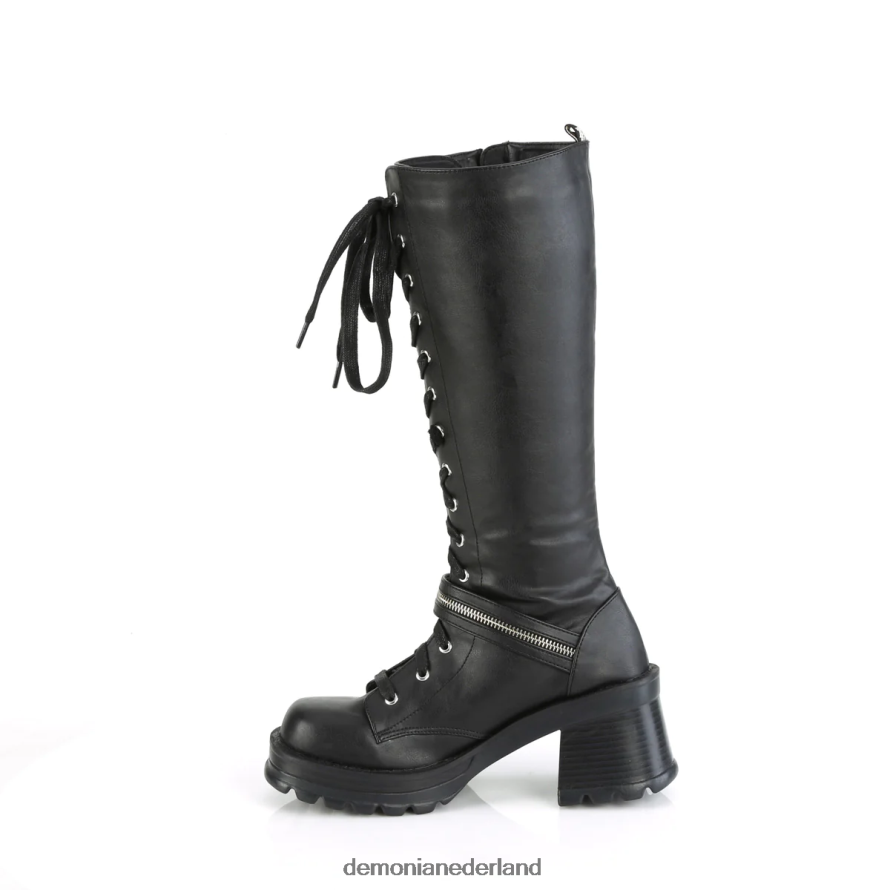 bratty-206 zwart veganistisch leer 64NX0X969 Demonia